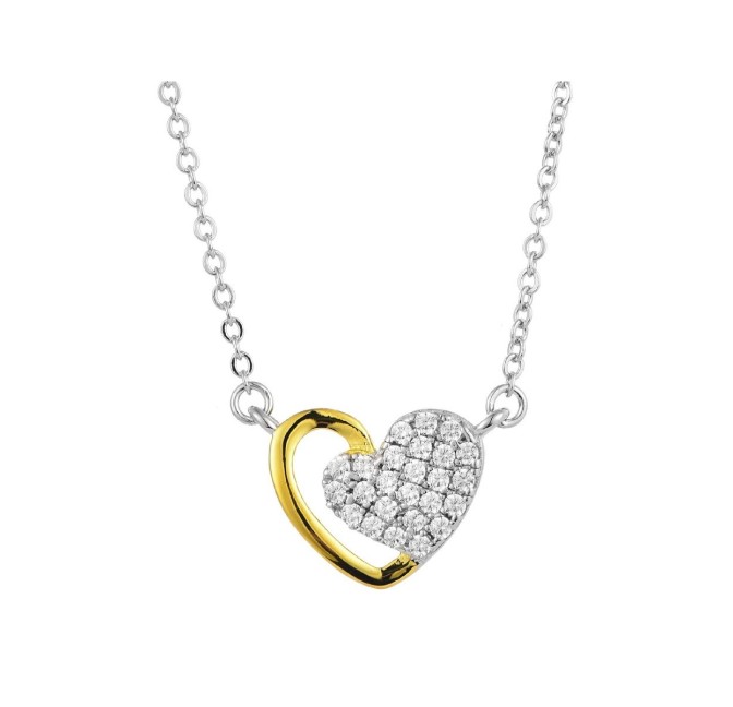 COLGANTE CORAZÓN PLATA Y CIRCONITAS