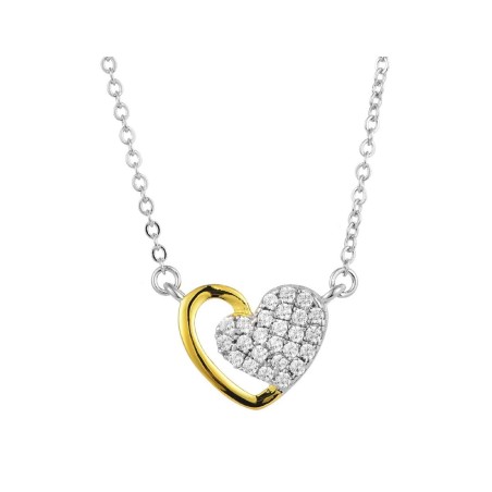 COLGANTE CORAZÓN PLATA Y CIRCONITAS