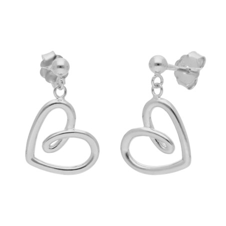 PENDIENTES CORAZÓN PLATA