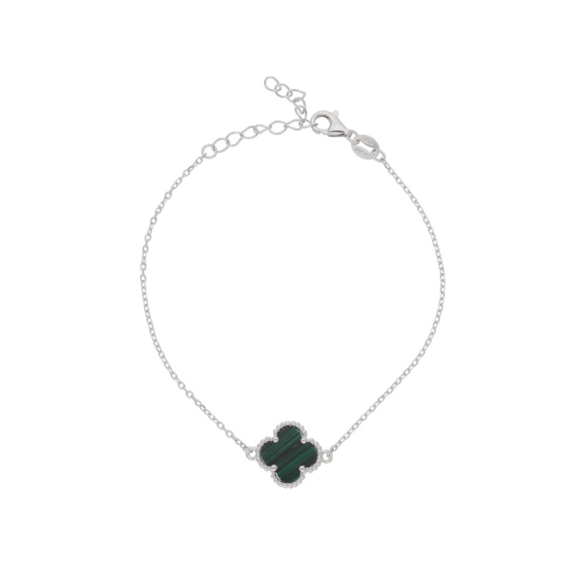 PULSERA PLATA Y MALAQUITA