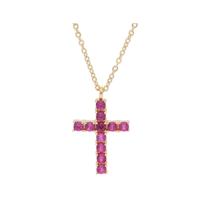 COLGANTE CRUZ PLATA Y CIRCONITAS 