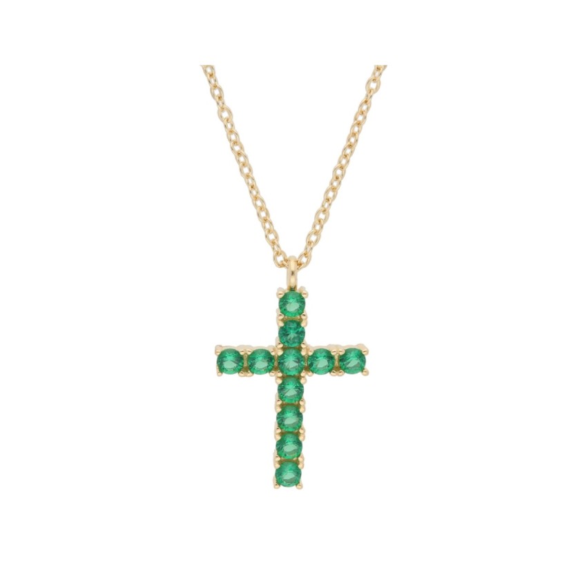 COLGANTE CRUZ PLATA Y CIRCONITAS