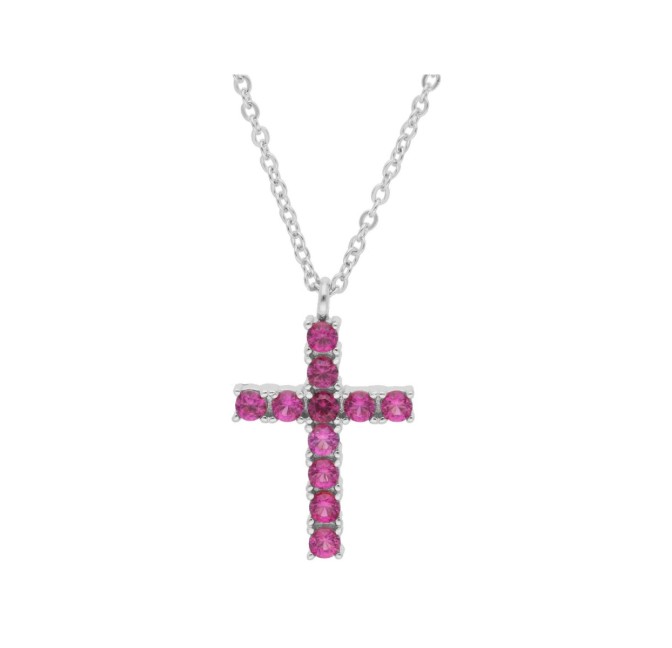 COLGANTE CRUZ PLATA Y CIRCONITAS