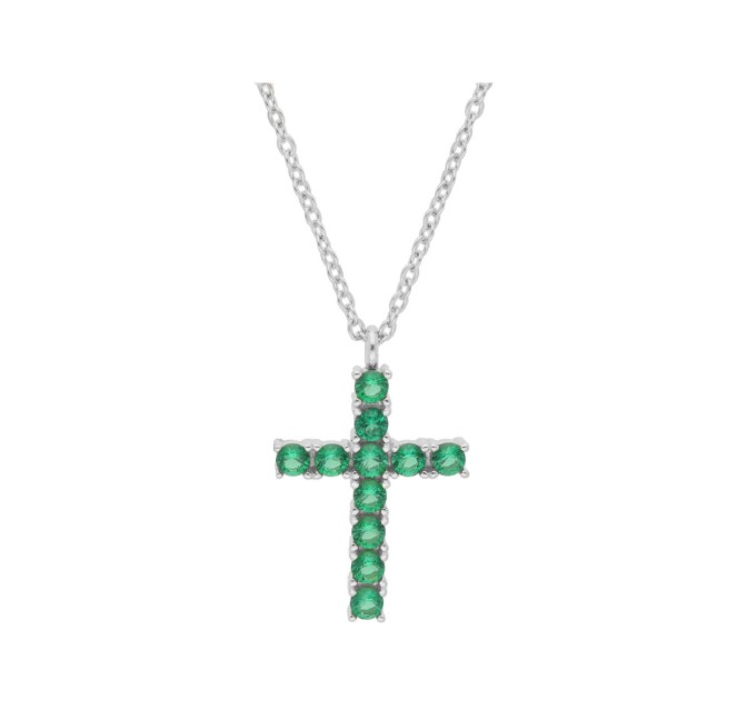 COLGANTE CRUZ PLATA Y CIRCONITAS