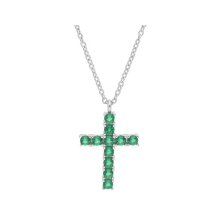 COLGANTE CRUZ PLATA Y CIRCONITAS