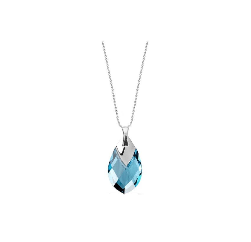 COLGANTE PLATA Y CRISTALES LISKA