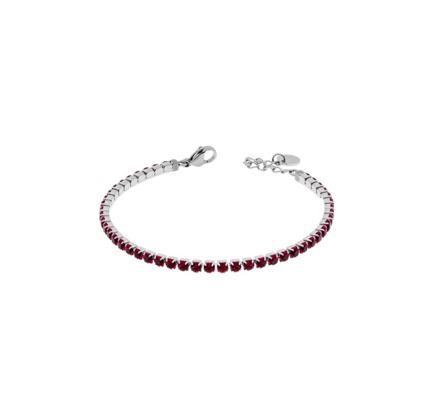PULSERA ACERO ROJA