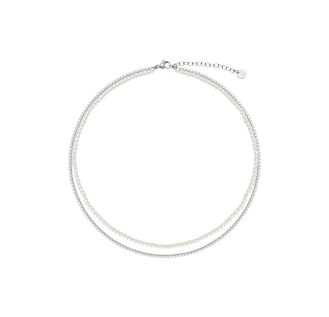 COLLAR ACERO LIUJO CON PERLAS