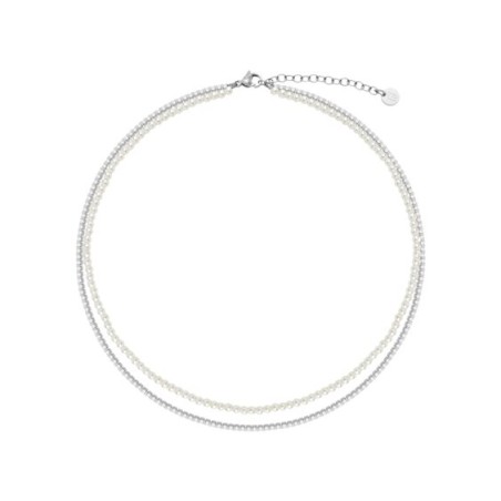 COLLAR ACERO LIUJO CON PERLAS