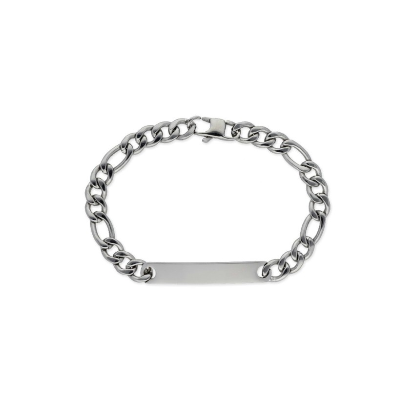 PULSERA PLACA ACERO 7MM