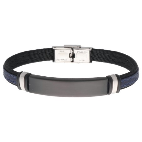 PULSERA ACERO Y PIEL 