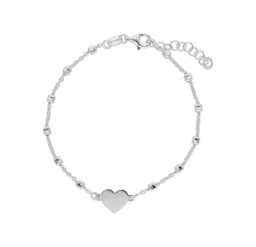 PULSERA CORAZÓN PLATA