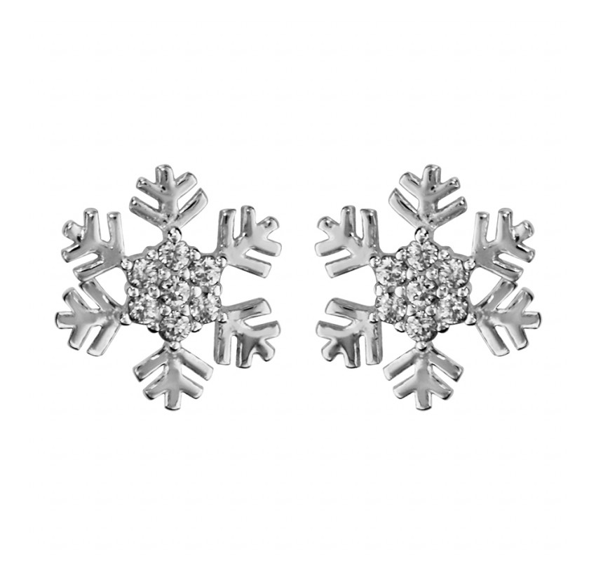 PENDIENTES PLATA COPO DE NIEVE CIRCONITAS