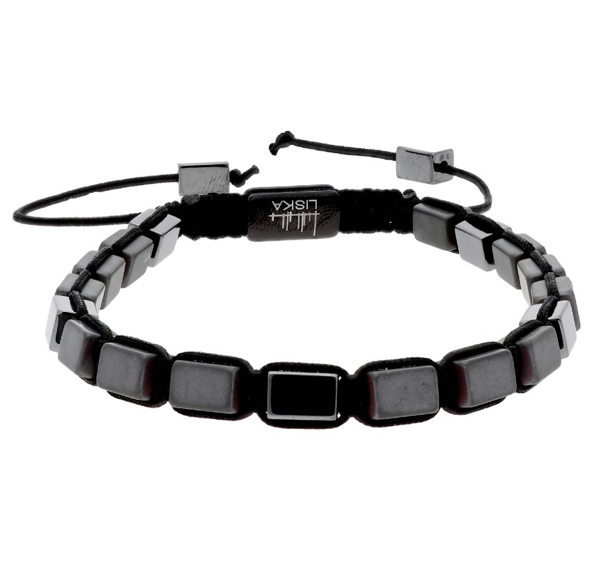 PULSERA HEMATITES Y ACERO