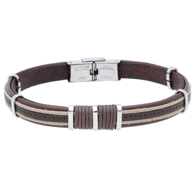 PULSERA PIEL, CUERDA NÁUTIKA Y ACERO