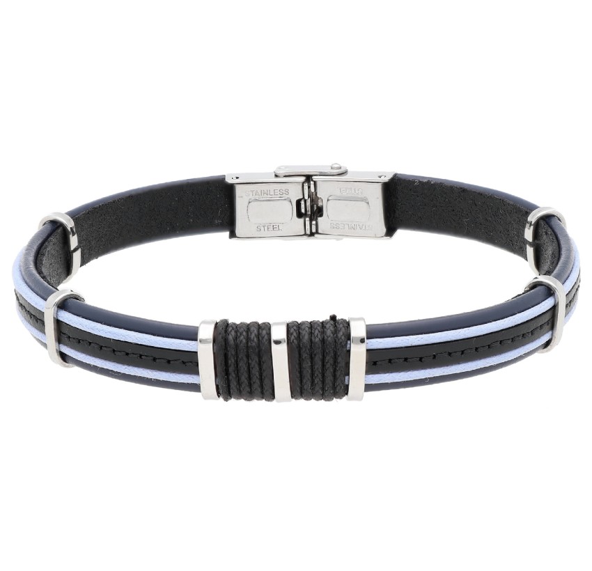 PULSERA PIEL, CUERDA NÁUTIKA Y ACERO
