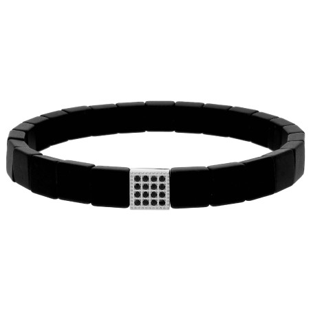 PULSERA EMATITES 8MM Y ACERO 20CM