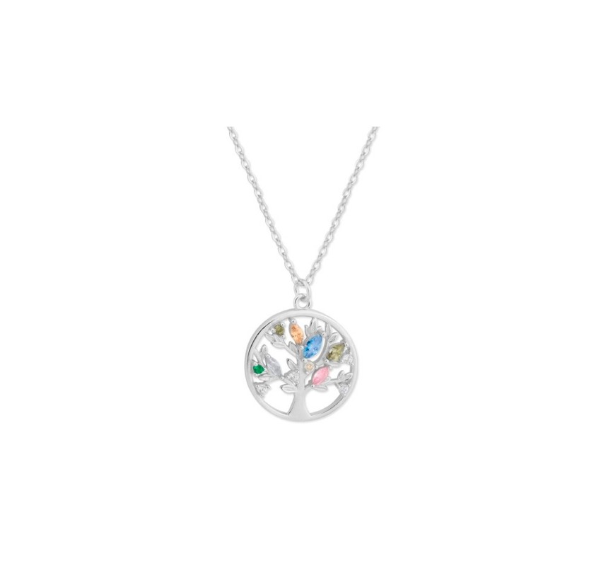 COLGANTE ÁRBOL VIDA PLATA Y CIRCONITAS 2CM