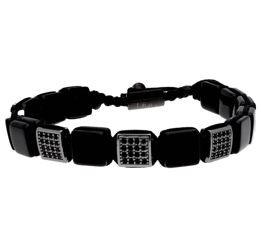 PULSERA ACERO Y PIEDRAS NAT 8MM