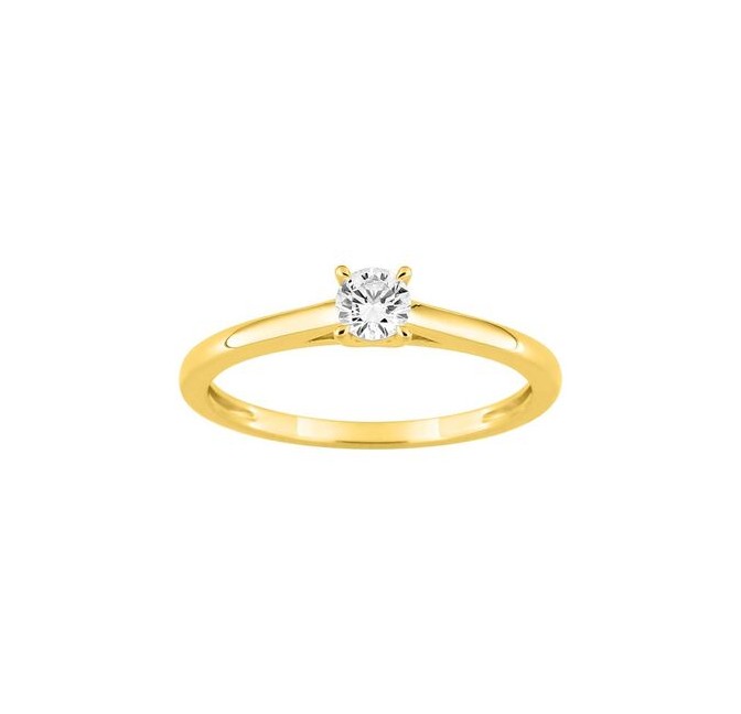 ANILLO ORO 9K SOLITARIO DIAMANTES SYNT 0.20K 1.40GR T.14