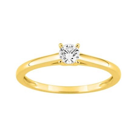 ANILLO ORO 9K SOLITARIO DIAMANTES SYNT 0.20K 1.40GR T.14