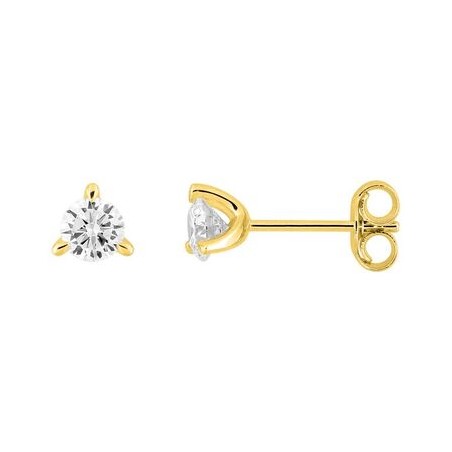 PENDIENTES ORO 9K DIAMANTE SYNT. 0.40K, 0.50GR