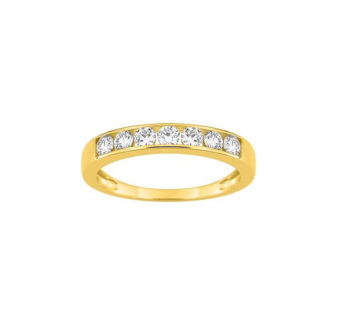 SEMIALIANZA ORO 9K DIAMANTE SYNT. 0.50K, 1.60GR T.16