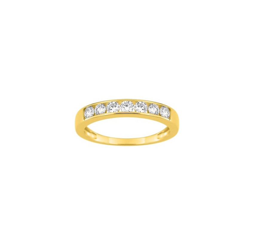 SEMIALIANZA ORO 9K DIAMANTE SYNT. 0.50K, 1.60GR T.16